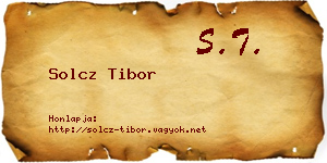 Solcz Tibor névjegykártya